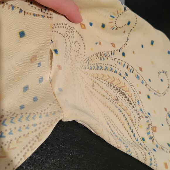 Vintage Jantzen 70s Button Front Shirt Yellow Peacock Short Sleeve Men - Picture 12 of 12